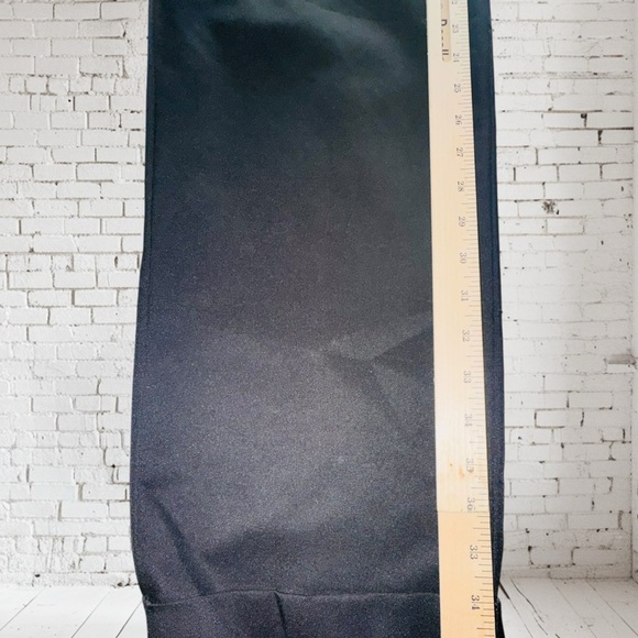 Mens Van Heusen Black Pleated Cuffed Polyester Dress Pants 38x 30 - Picture 5 of 7